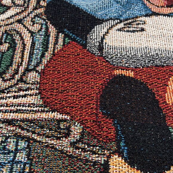 Walt Disney World Mickey & Minnie Mouse Blanket Tapestry Woven Throw EUC 60"x50" - Picture 9 of 16